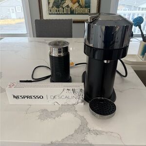 Nespresso Coffee Maker and Aeroccino Set - Black and Silver